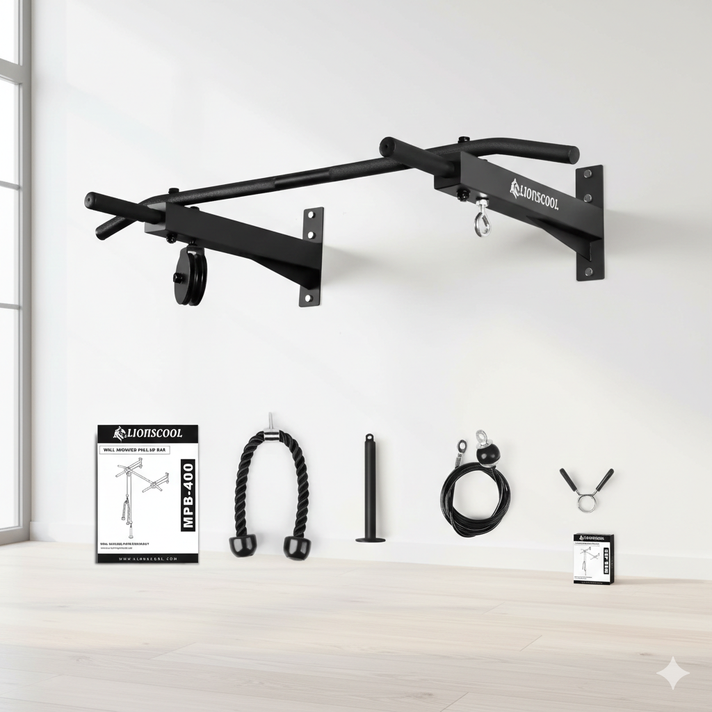 Multifunctional Wall Mounted Pull Up Bar with Pulley System
