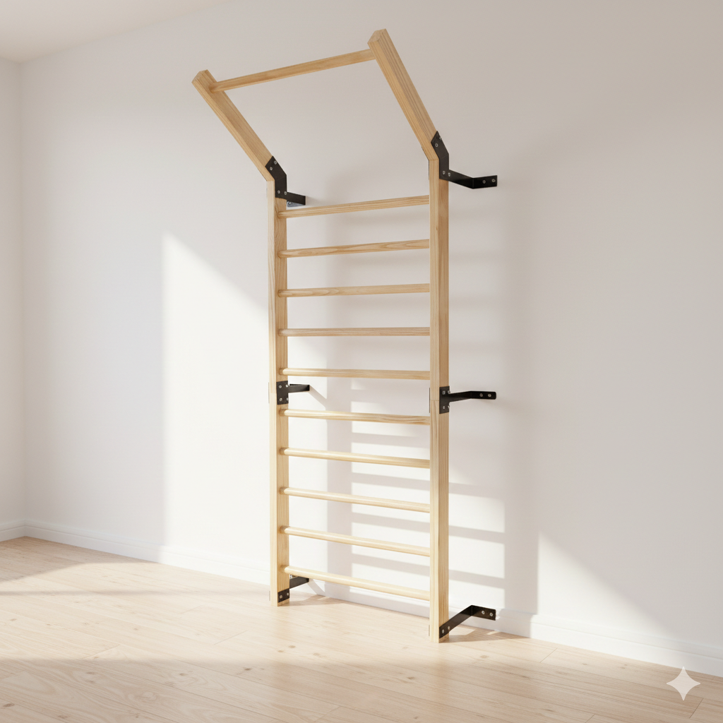 Wall Mounted Ladder - Solid Wood